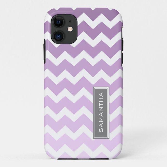 Coques Case-Mate iPhone je téléphone le nom de coutume d'Ombre Chevron de (Dos)