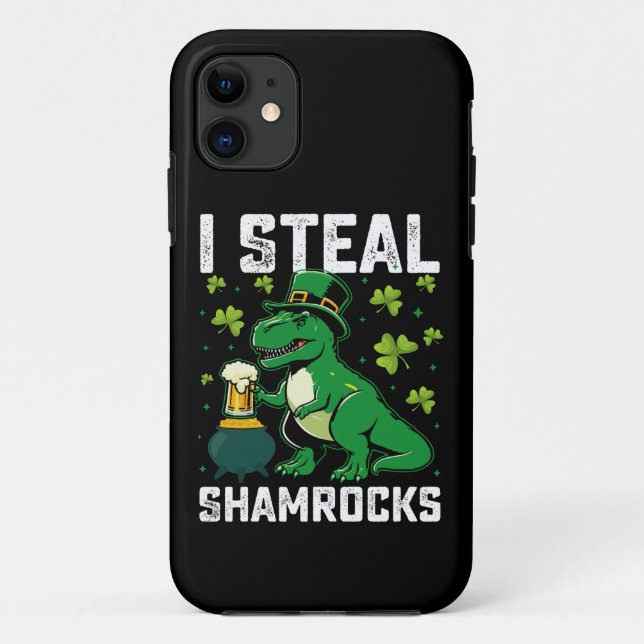 Coques Case-Mate iPhone Je vole des trèfles T Rex dinosaure St Patrick's D (Dos)