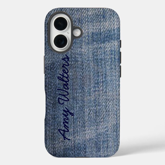 Coques Case-Mate iPhone Jeans Denim bleu personnalisés (Verso)