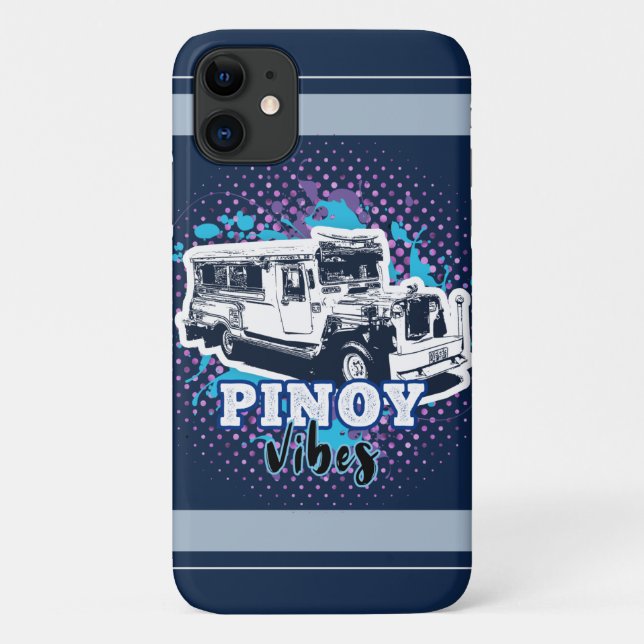 Coques Case-Mate iPhone Jeepney Pinoy Vibes bleu rose (Dos)