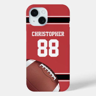 Coque Pour iPhone 15 Jersey de football américain des Black and White
