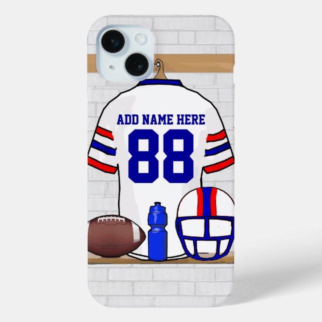 Coques Case-Mate iPhone Jersey de football blanc rouge (Verso)