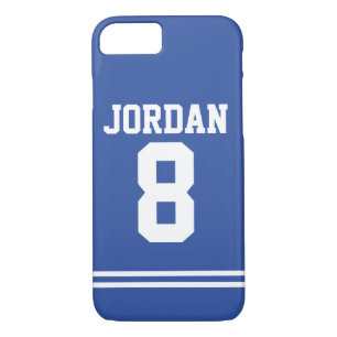 Coques Pour iPhone Jersey de football bleu avec numéro