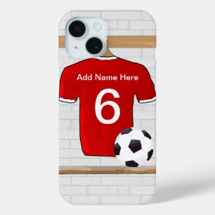 Coque Case-Mate iPhone Jersey de football rouge et blanc personnalisé