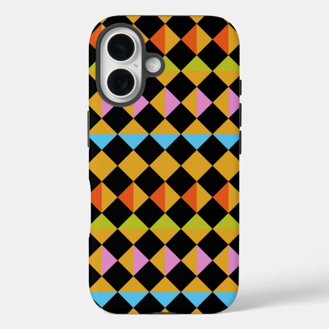 Coques Case-Mate iPhone Jester Joker Motley Diamonds Carrés géométriques (Verso)