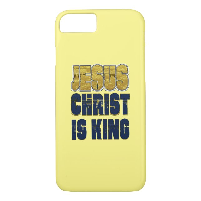 Coques Case-Mate iPhone Jésus Christ est roi jaune (Dos)