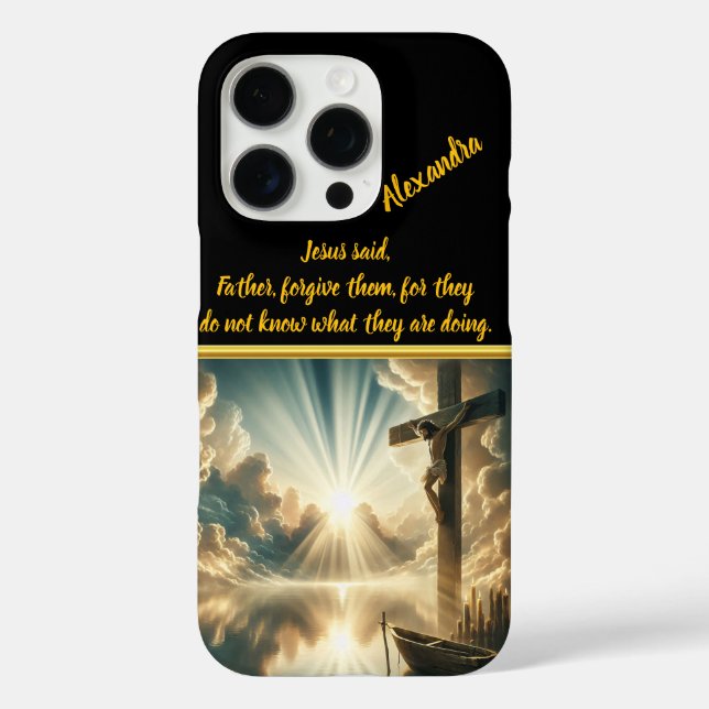Coques Case-Mate iPhone Jésus Crucifixion au-dessus des eaux de réflexion (Verso)
