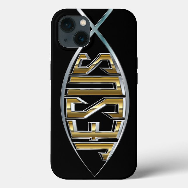 Coques Case-Mate iPhone Jésus dans un symbole de poisson (Verso)