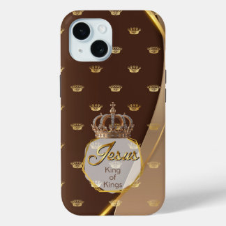 Coque Case-Mate iPhone Jésus Élégant Couronne Dorée Neutre Roi des Rois