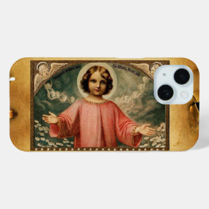 Coque Pour iPhone 15 JÉSUS ENFANT AUX ANGES, Parchemin Brown