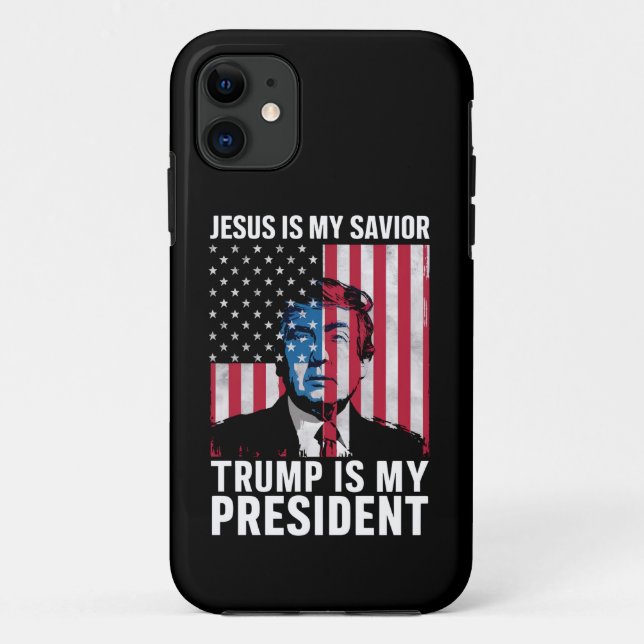 Coques Case-Mate iPhone Jésus Est Mon Sauveur Trump Est Mon Président 2024 (Dos)