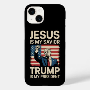 Coque Case-Mate iPhone Jésus est mon sauveur Trump est mon président 47 U