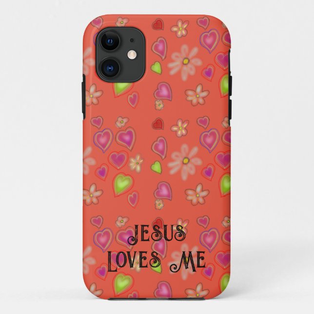Coques Case-Mate iPhone "Jésus m'aime" Peach (Dos)