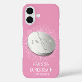Coque Pour iPhone 16 Jesus Pill - Foi personnalisable Priez pour Dieu r