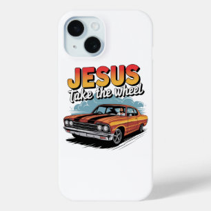 Coque Case-Mate iPhone Jésus prend la voiture Vintage de roue