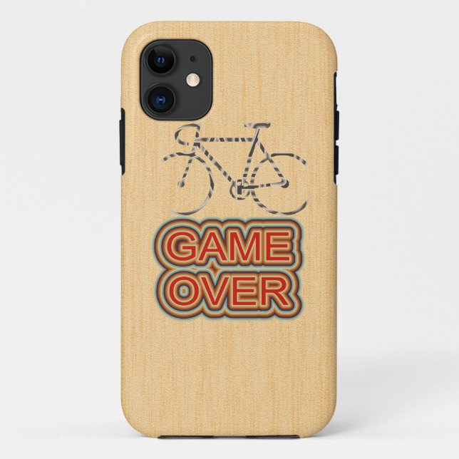 Coques Case-Mate iPhone Jeu À Vélo. Arrière - plan de bois (Dos)