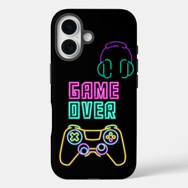 Coques Case-Mate iPhone Jeu vidéo du cool Neon. (Verso)
