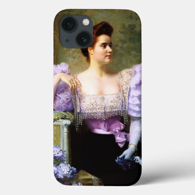 Coques Case-Mate iPhone Jeune femme par un bouquet d'hydrangées (Verso)