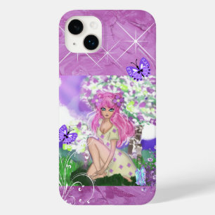 Coque Case-Mate iPhone Jeune fille assise avec des fleurs Téléphone