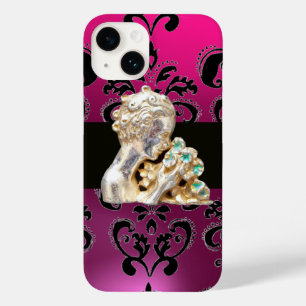 Coque Case-Mate iPhone JEUNE FILLE AVEC FLEURS NOIR DAMAS Améthyste