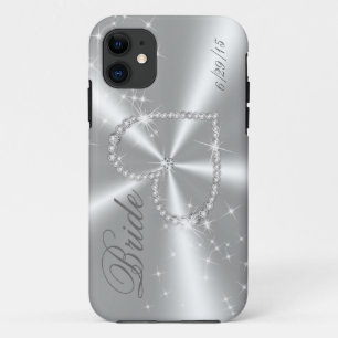 COQUES POUR iPhone JEUNE MARIÉE - COEUR DE DIAMANT SUR LE SATIN