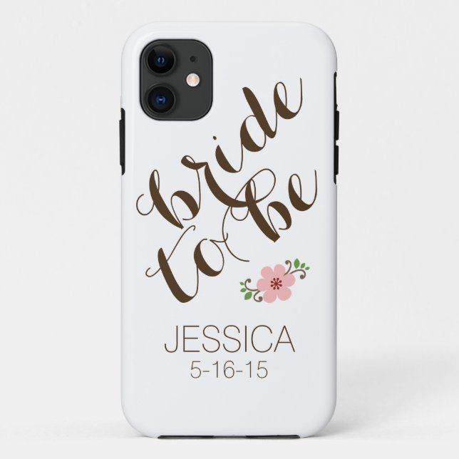 Coques Case-Mate iPhone Jeune mariée personnalisée par coutume à être date (Dos)