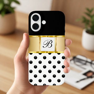Coque Pour iPhone 16 Jeunes filles classe Monogram Bling