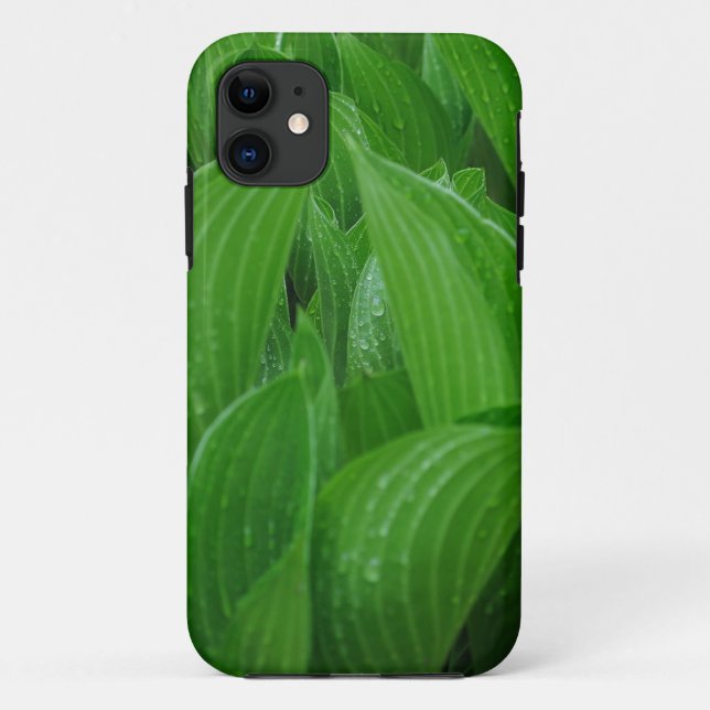 Coques Case-Mate iPhone Jeunes Hostas avec des gouttes de pluie (Dos)