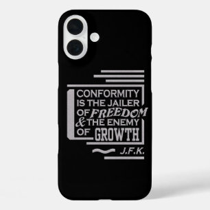 Coque Pour iPhone 16 Plus JFK Conformity Quote iPhone 4 Case-Mate, personnal