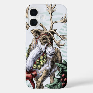 Coque Pour iPhone 16 "Jingle Bells" Christmas Holiday Reindeer Art