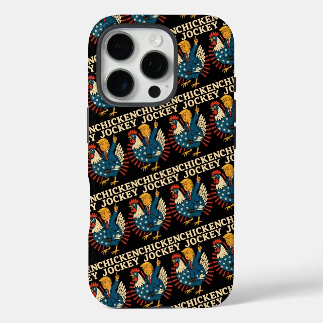 Coques Case-Mate iPhone Jockey de poulet Trump Mème amusant (Verso)