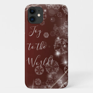 Case-Mate iPhone Case Joie au monde avec des flocons de neige blancs sur