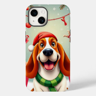 Coque Case-Mate iPhone 🎅 Joie de Santa Pup ✨ Chien de Noël mignon