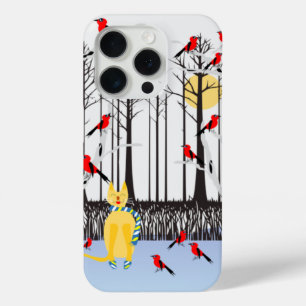 Coque Case-Mate iPhone Joie d'hiver - Chat avec foulard Birch Trees Cardi