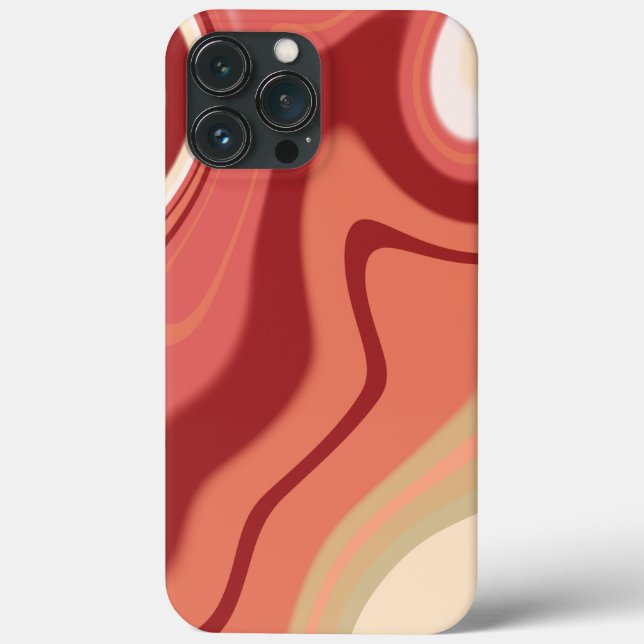 Coques Case-Mate iPhone Joli Abstrait Swirl Rouge Inspirivity Moderne (Verso)