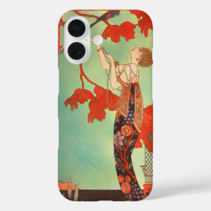 Coque Pour iPhone 16 Joli Art Nouveau français Cage à oiseaux perroquet