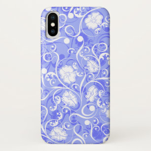 Coque Case-Mate Pour iPhone Joli bleu blanc fleurs classiques motif