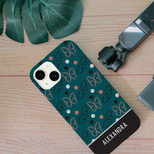 Coque Case-Mate iPhone Joli bleu gris/gris Motif d'art papillon