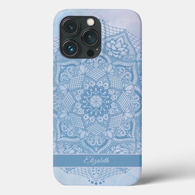 Coques Case-Mate iPhone Joli bleu Sacré Lotus Fleur Fleur de fleurs Mandal (Verso)