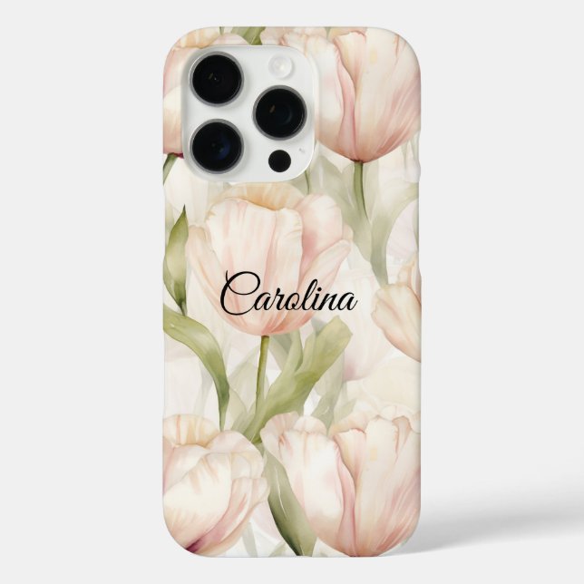 Coques Case-Mate iPhone Joli Blush Crème rose Tulips Floral (Verso)