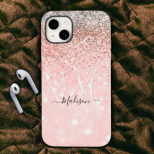 Coque Case-Mate iPhone Joli blush rose faux argent parties scintillant mo