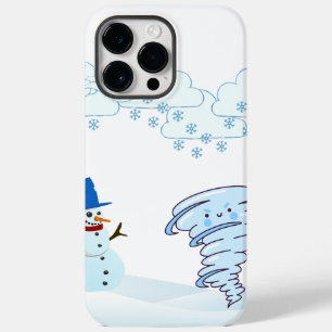 Coque Case-Mate iPhone Joli bonhomme de neige et vent d'hiver