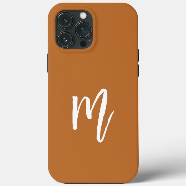 Coques Case-Mate iPhone Joli caramel arrière - plan Calligraphie initiale (Verso)
