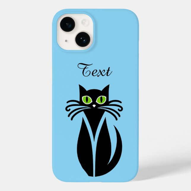 Coques Case-Mate iPhone Joli Chat Noir Avec Des Yeux Verts (Verso)