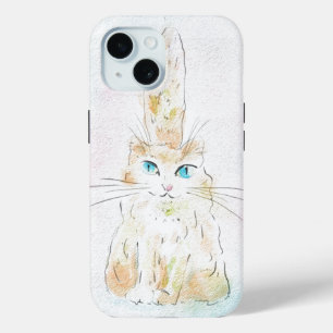 Coque Case-Mate iPhone Joli Chat Pastel Aquarelle