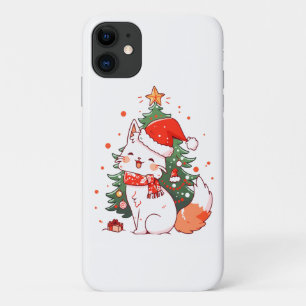 Case-Mate iPhone Case Joli chat portant un chapeau de Père Noël près de