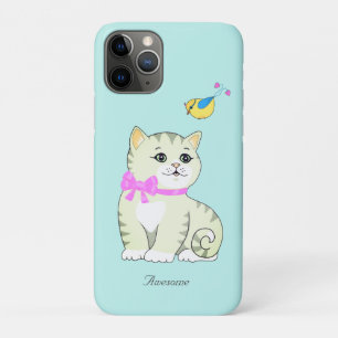 Case-Mate iPhone Case Joli chat tigré tabby sur fond bleu clair