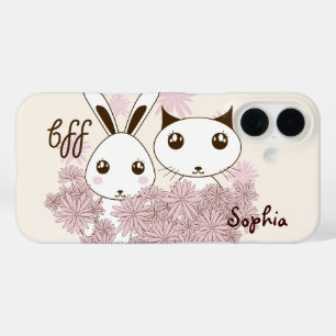 Coque Pour iPhone 16 Joli chaton et lapin animal meilleurs amis enfants