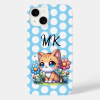 Joli chaton orange dans des fleurs personnalisé