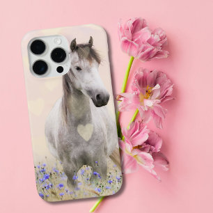 Coque Case-Mate iPhone Joli Cheval Blanc Violet Fleur